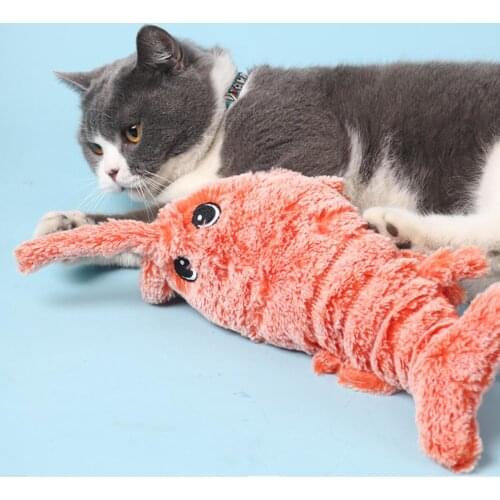 Pet Soft Electronic lobster Shape Cat Toy Electric USB Charging Simulation Fish Toys Funny Cat Chewing Playing Biting Toy