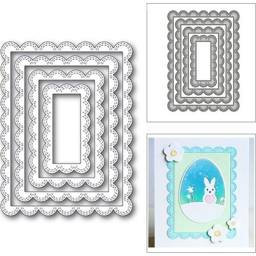 New Nesting Stitched Scalloped Rectangle 2020 Metal Cutting Dies for Scrapbooking and Card Making Decor Embossing Craft No Stamp