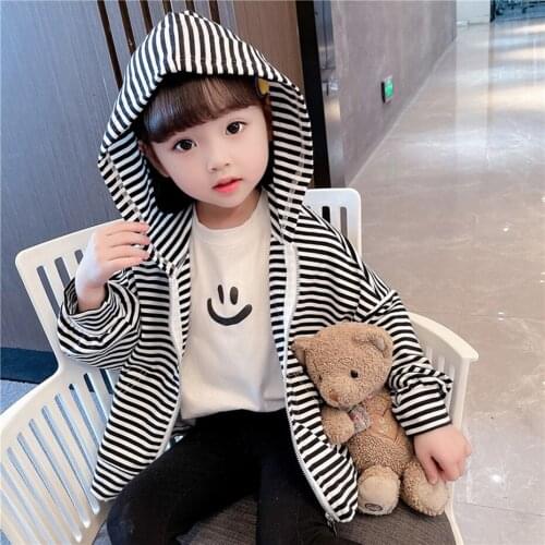 Girls Coat Outerwear Striped Girl Coats Kids 2021 Newest Outerwear For Children Spring Autumn Childrens Clothing Girl