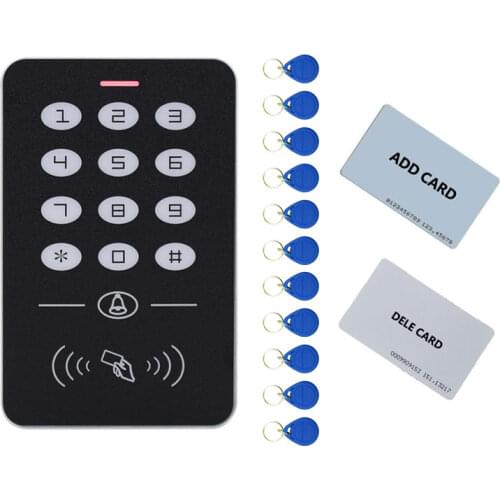 RFID standalone access control keypad 1000user 125K ID card support 2pcs mother card setting with 10pcs ID tags test ,A1