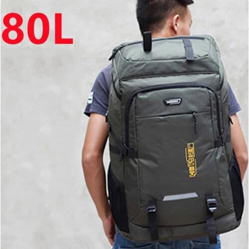 80L 50L Mens Outdoor Backpack Climbing Travel Rucksack Sports Camping Backpack Hiking School Bag Pack For Male Female Women