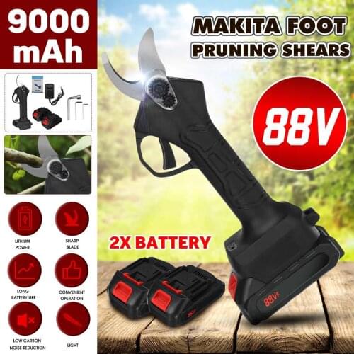 88V Cordless Pruner 9000mAh Lithium-ion Battery Pruning Shear Efficient Fruit Tree Bonsai Pruning Electric Tree Branches Cutter