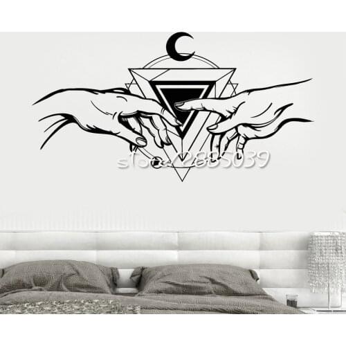 Creation Of Adam Triangle Mason Wall Stickers Artistic Design Home Decor Sticker Removable Nontoxic PVC Wall Tattoo SA928