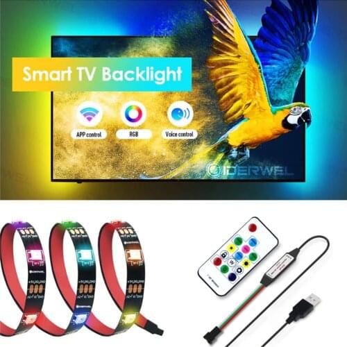 DC 5V USB LED Strip RGB WS2812B 17Keys RF Remote Controller Addressable Pixel Tape Led TV Back Under Cabinet Lamp 1m/2m/3m/4m/5m