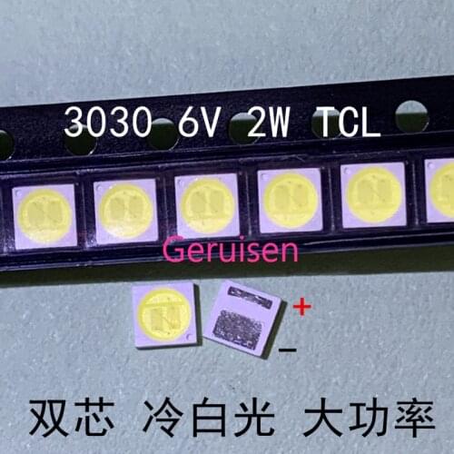 LED Backlight TCL 2W 3030 6V Cool white 80-90LM TV Application new PCT EMC led 1000PCS