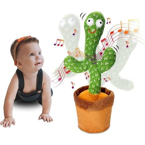 Dancing Cactus Electronic Plush Toy Singing Cactus Rechareable with Function Recording for Kids Birthday Christmas Present