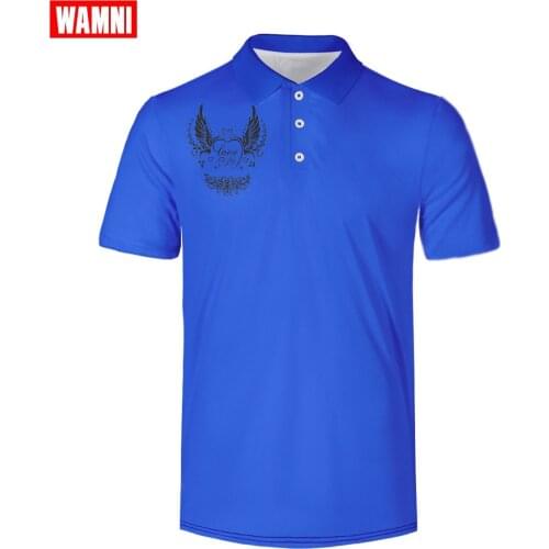 WAMNI Tennis 3D Polo Shirt Dry Slim Loose Breathable Casual Sport Turn-down Collar Streetwear Creative Design Polo-shirt