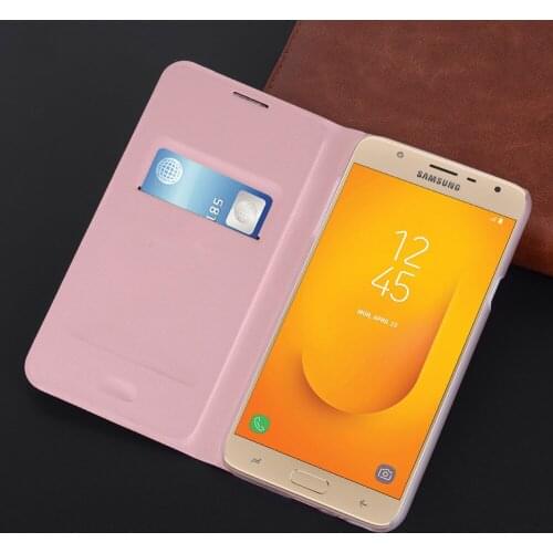 Slim Leather Wallet Case Flip Cover With Credit Card Holder Phone Carrying Bag Mask For Samsung Galaxy J7 Duo J7duo Fundas Capa