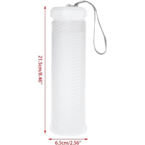 Slim Transparent Cylinder Pencil Case Adjustable Plastic Pen Holder Portable R9JA