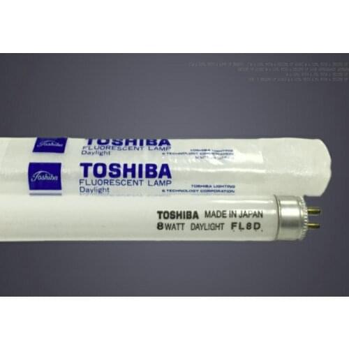 2pcs,TOSHIBA FL8D 8W fluorescent bulb tube,8WATT Daylight 6500K linear lamp