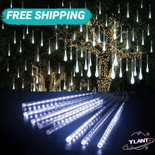 SWT Strip Light Outdoor Waterproof Fairy Lights For Home Eave Tree Christmas LED Meteor Shower Garland Decoration