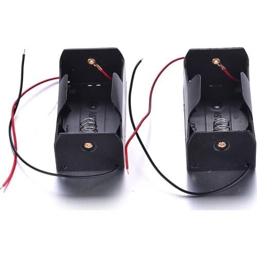 High Quality 2pcs/set Black D Model 1.5V 69*37*28mm RoHS Standard Wire Leads Battery Holder for the Toy Lamp