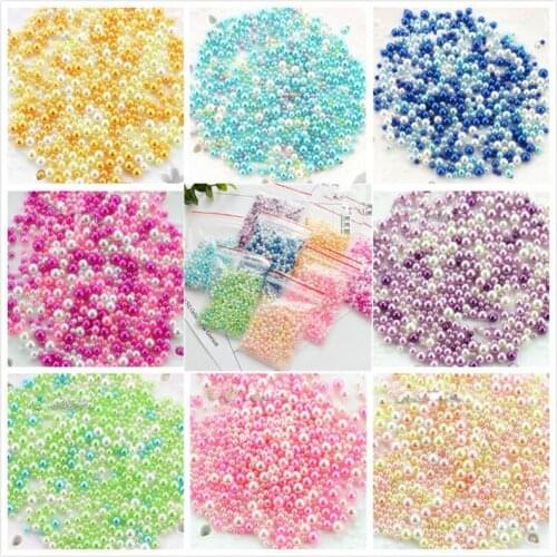 3/4/5mm Mix Size No Hole Pearls Round ABS Imitation Pearl Bead Handmade DIY Necklace Bracelet Jewelry Making Accessories
