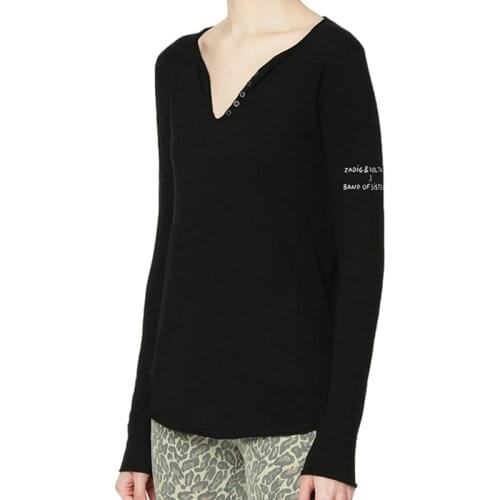 2021 New Autumn Fashion Female Brand T-shirt Loose High Quality Women Tee V Neck Print Cotton Casual Elegant Ladies Tops T279