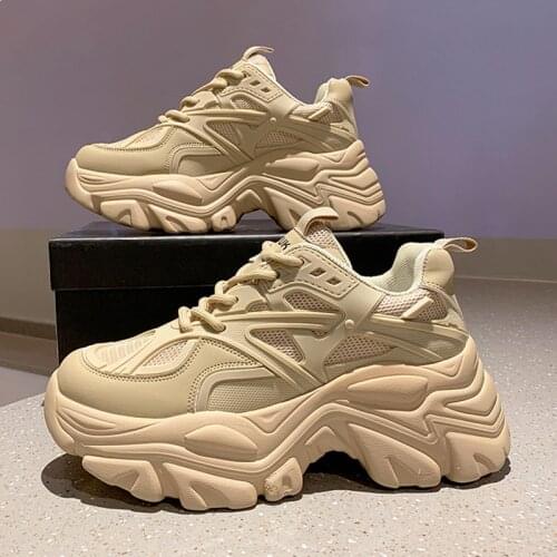 Hot Sale Brand Sneakers Womens Vulcanize Shoes 2021 Fashion Wedges Platform Sneakers Women Chunky Heels Breathable Mesh Shoes