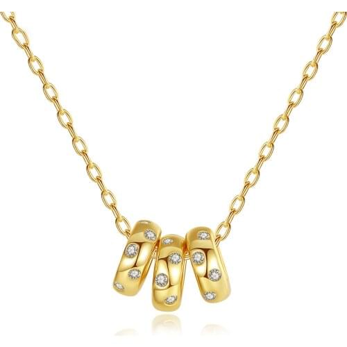 MetJakt S925 Sterling Silver Exquisite Zhensanhuan Buckle Pendant Fashion All-match Womens Necklace