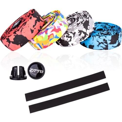 ZTTO Road Bike Handlebar Tape Damping Anti-Slip Wraps with Bar End Plugs Cycling Handle Bar Belt Tape 2pcs Bike Accessories