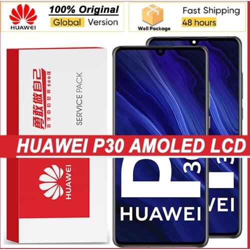 100% Original 6.1'' AMOLED Display with frame for Huawei P30 ELE-L29 ELE-L09 ELE-AL00 LCD Touch Screen Digitizer Repair Parts