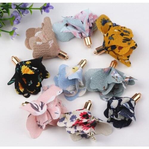 100pcs Mix Design Flower Tassel 42mm Tassels Jewelry Findings Earrings Accessories Key Chain Accessories DIY Jewelry Materials