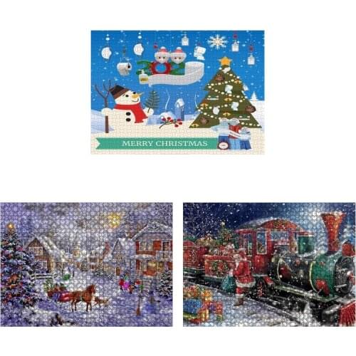 1000 Pieces Decompression Jigsaw Puzzles Christmas Paper Assembling for Adults