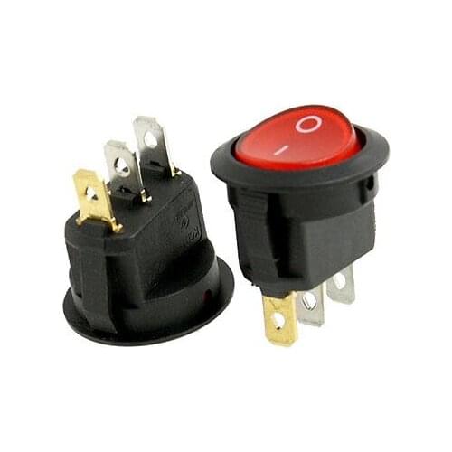 10x Red Light Illuminated ON-OFF SPST Round Rocker Switch 6A/250V 10A/125V AC