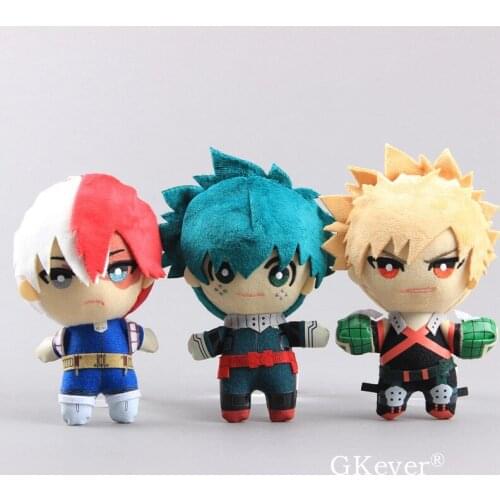 3 Pcs/lot My Hero Academia Mascot Plush Pendant with Keychain 6"15 cm Bakugou Katsuki Midoriya Izuku Small Soft Dolls Gift