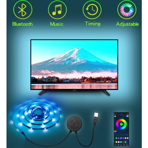 6.56ft USB Powered LED Lights for TV Backlight Sync with Music Bluetooth APP Control for Bedroom Gaming Bookcase