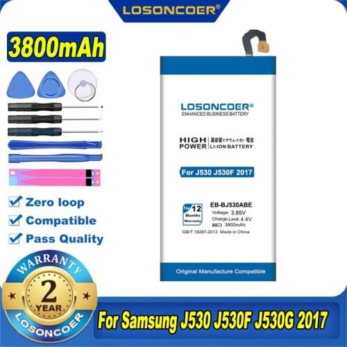 100% Original LOSONCOER 3800mAh EB-BJ530ABE Battery For Samsung J530 J530F J530G 2017,J5 2017,J5 Pro,J530F/DS,J530K,J530L,J530S