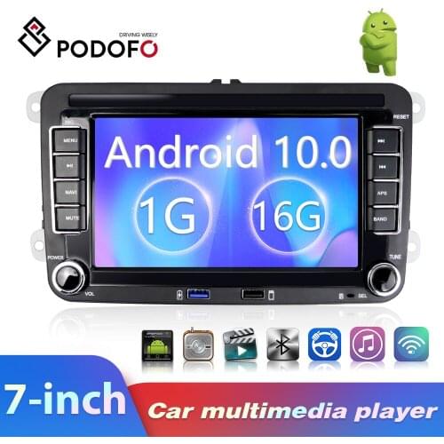 Podofo 2 Din Android Car radio GPS Multimedia For Volkswagen Skoda Octavia golf 5 6 touran passat B6 polo tiguan jetta yeti
