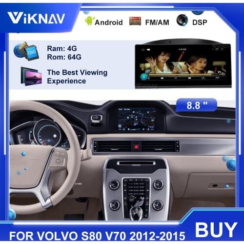 8.8 inch Android PX6 car radio for VOLVO S80 V70 2012-2015 auto navigation system stereo with touch screen carplay 2 din