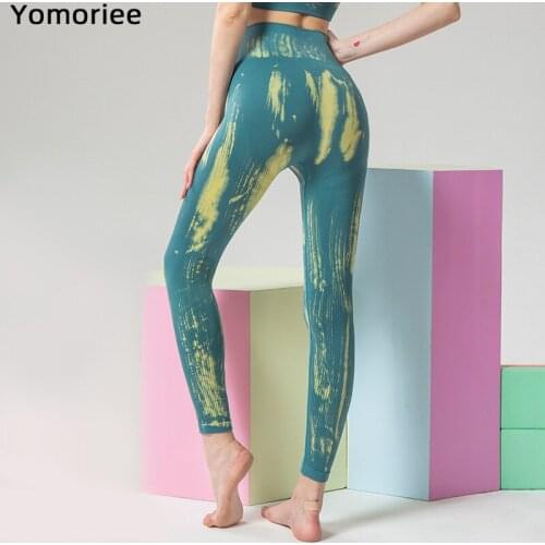 Tie-dyed Seamless Yoga Pants Women Elastic Sports Tights High Waist Running Fitness Tights Gym Clothing Squat Proof Leggings