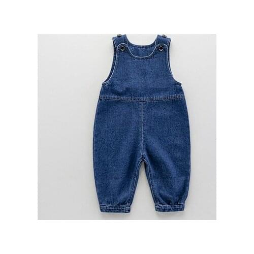 Baby Denim Jumpsuit 2021 Spring and Autumn Childrens Casual Overalls Trousers Baby Suspenders Korean Jeans Kids Denim Overalls