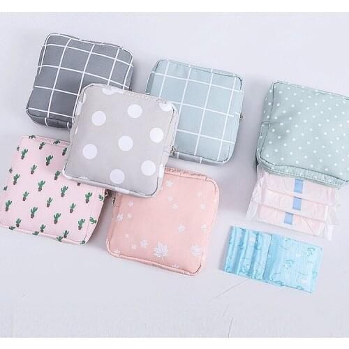 Women Girl Sanitary Pad Pouches Napkin Towel Storage Bag Credit Card Holder Coin Purse Cosmetics Earphone Case