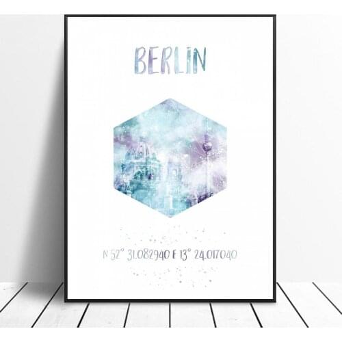 Coordinates BERLIN sights Art canvas poster home decoration painting frameless