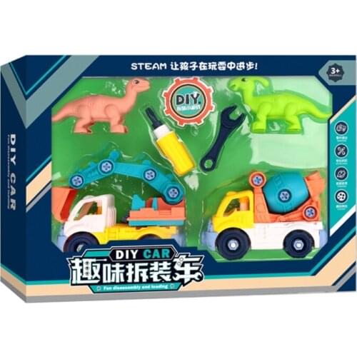 360°Rotation Engineering Vehicle DIY Assembly Simulation Disassembly Car with Tipping Bucket Turned Upside Down