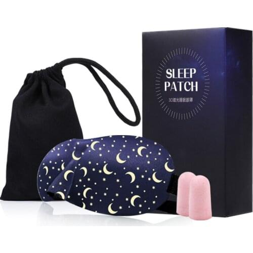 Quality 3D stereoscopic goggles sleep shading eye mask breathable men and women sleeping eye cute cartoon design with earplugs