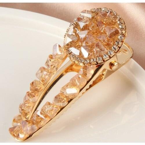 Fashion Jewelry Womens Crystal Hairpin Hair Clip Dukbill Toothed Hair Clip Bobby Pin Lady Sweet Barrette