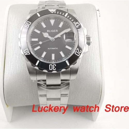 2020 New 40mm mens watch black dial luminous saphire glass ceramics Bezel Automatic Mechanical watch -BA212