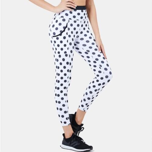 New sports fitness printed design high waist honey peach buttock yoga pants speed dry sports pants buttock lift tight women