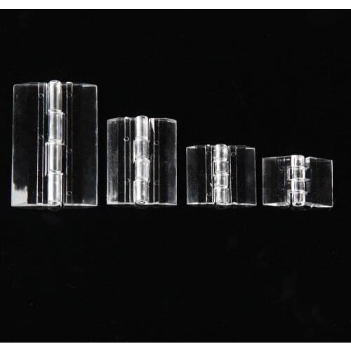 10pcs Transparent Plastic Folding Hinges 25X33mm 30X33mm 45x33mm 65x42mm Punch-free Acrylic Hinge Furniture Cabinet Hardware