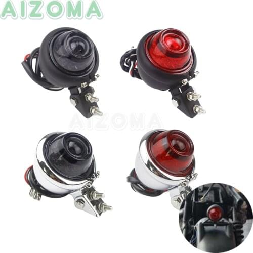 Adjustable Motorcycle Mini Brake Taillight LED For Harley Racer Scrambler Triumph Custom 12v Vintage Stop Tail Lights w/ Bracket