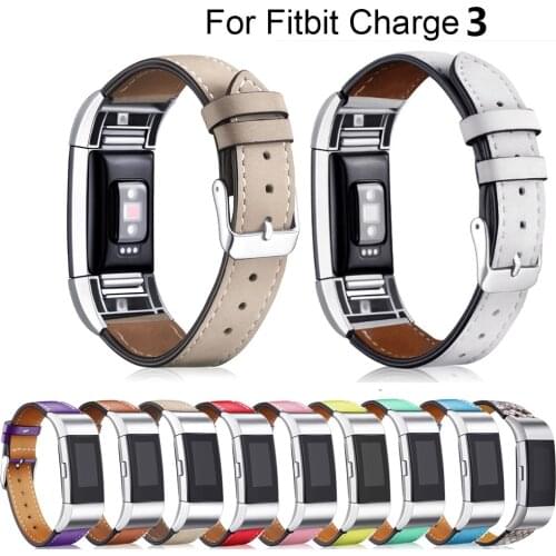 Genuine Leather Band for Fitbit Charge 3 Wristband Band Replacement wrist Strap bracelet for Fitbit Charge3 Bracelet WatchBand
