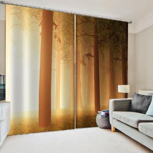 Luxury Blackout 3D Window Curtains For Living Room Bedroom sunshine forest tree curtains blackout curtain