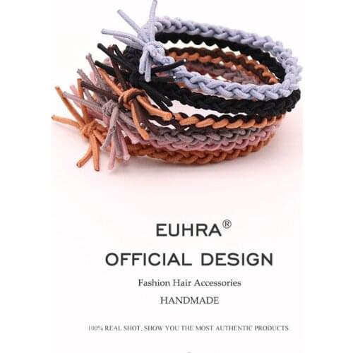 EUHRA 11 Colors Elastic Double Weave Hair Bands Candy Color Bow For Women Girls Hair Band Kid Children Hair Accessories New