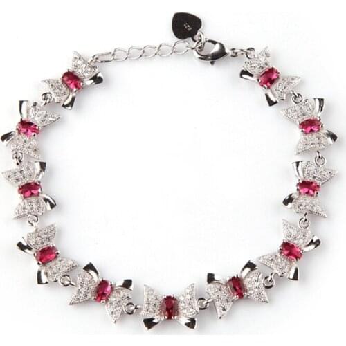 SHUNXUNZE Luxury Vintage Wedding Bracelets Jewelry & Accessories for women dropshipping Red Cubic Zirconia Rhodium Plated R3268