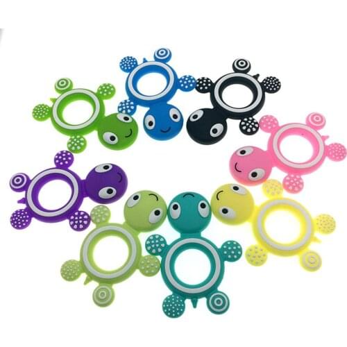 Cartoon Baby Silicone Teethers Turtle Baby Ring Teether Silicone Chew Charms Baby Teething Gift Toddler