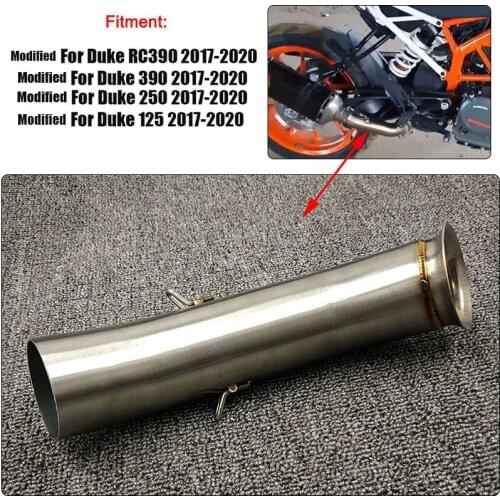 For KTM 125 250 390 DUKE 125 250 390 2017 2018 2019 2020 Motorcycle Stainless Steel Exhaust System Pipe Slip On Middle Link Tube