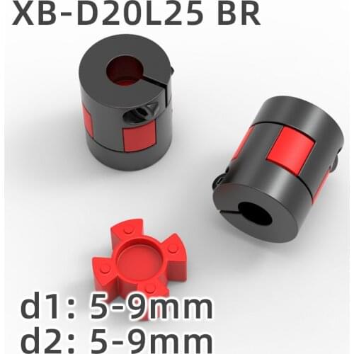 Ball Screw Coupling Black Diameter 20mm Length 25mm Plum Shaped Clamping Flexible Coupler Shaft Coupler Encoder Stepper Motor