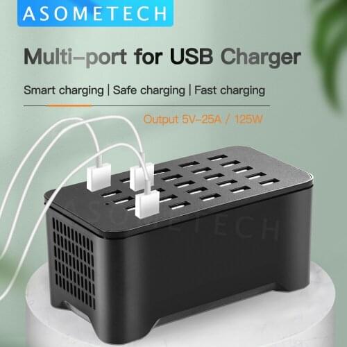 125W 25 Ports Multi USB Charger HUB Adapter Charging Station Socket Tablet Mobile Phone Charger For iPhone Samsung Xiaomi Huawei
