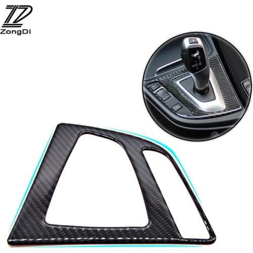 ZD 1pcs Interior Decorative Trim Carbon Fiber Shift Panel Car Stickers For BMW F30 F35 Accessories 3 Series GT 320i 328i